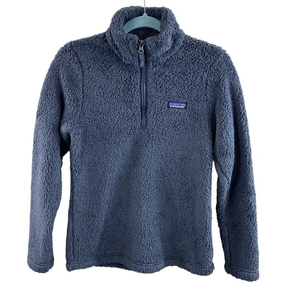Patagonia Women's Gray Los Gatos Teddy Fleece 1/4 Zip Jacket Coat Sz XS - Picture 1 of 11